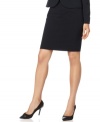 Calvin Klein crafts a suiting essential--the pencil skirt--with classic, clean lines and a price that can't be beat!