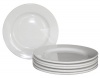 Restaurant Quality White Ivory Ceramic Wide Rim Plates - Set of 6 - 10.5 - Microwave and Dishwasher Safe - Commercial Grade