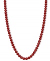 Crimson chic. This brilliantly-hued strand necklace features bold red agate beads (150 ct. t.w.) in a polished 14k gold setting. Approximate length: 18 inches. Approximate bead diameter: 7 mm.