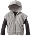 Baby Phat - Kids Baby-Girls Infant French Terry Twofer Hoodie, Gray, 18