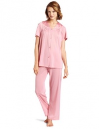 Vanity Fair Women's Colortura Short Sleeve Pajama, Rose Dusk, X-Large