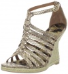 Sam Edelman Women's Annabel Wedge Sandal,Egyptian Gold/Snake,7 M US