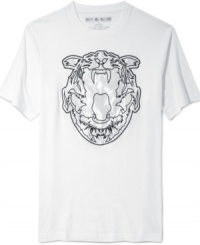 Ready to roar: Sean John's Satin Fangs T-shirt with an open-mouthed tiger graphic.