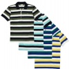 Lacoste Short Sleeve Bold Stripe Pique Polo- White Multi