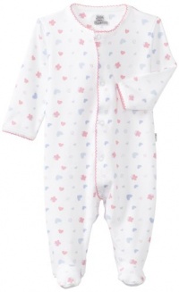 Noa Lily Baby-Girls Newborn Footie with Butterflies, White, 9 Months