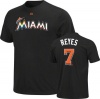 Jose Reyes Black Majestic Miami Marlins Name & Number T-Shirt