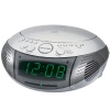 Jensen AM/FM Dual Alarm Clock Radio with Top Loading CD Player - JCR-332 (Silver)