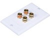 Monoprice High Quality Banana Binding Post Two-Piece Inset Wall Plate for 2 Speakers - Coupler Type