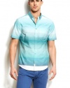 Armani Exchange Mens Short Sleeve Ombre Stripe Shi