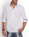 GUESS Jake Popover Shirt in Logan Regular Fit, OPTIC WHITE (SMALL)