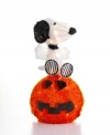 Snoopy takes a seat on the Great Pumpkin of Linus' imagination in Kurt Adler's comical Halloween lighting display. A favorite for Peanuts fans! (Clearance)