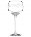 Big on elegance. The Gardner Street Platinum Signature wine glass features delicately etched vines and fluid lines in generously proportioned crystal. From kate spade new york.