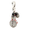 Juicy Couture - Limited Edition - 2011 Pave Rhinestone Snowman - Silver Plated Charm