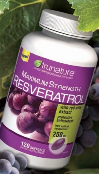 TruNature Resveratrol Maximum Strength with red Wine Extract-250mg -120 Softgels