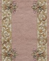 4' x 4' Round Oscar Isberian Rugs Area Rug Rose Color Hand Tufted China Harmony Collection