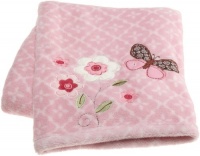 Carter's Butterfly Flowers Boa Blanket, Pink/Choc, 30 X 40