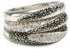 Judith Jack Impact Silver Sterling Silver, Marcasite, and Crystal Stack Rings