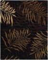 Couristan 9928/0233 Pokhara Golden Palms/Brown-Amber 5-Feet 6-Inch by 8-Feet Rug