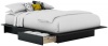 South Shore Step One Collection Storage Platform Bed, Black