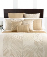 Hotel Collection Pieced Pintuck Quilt Euro Sham, Ivory