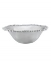 Pretty and polished, this Organics Bead bowl from Lenox's collection of serveware and serving dishes combines a natural shape in bright aluminum with a delicately beaded edge.