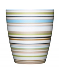 More than bold stripes and warm colors, the Origo tumbler transitions from oven to table and into the dishwasher without a hitch. Combine with other Iittala dinnerware pieces to make any setting pop. Designed by Alfredo Haberli.