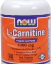 NOW Foods L- Carnitine Tartrate 1000mg, 100 Tablets