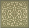 Safavieh CY2098-1E06-8SQ Courtyard Collection 7-Feet 10-Inch Square Indoor/ Outdoor Square Area Rug, Olive and Natural