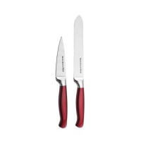 KitchenAid 2-Piece Pearlized Stainless Steel Fruit and Vegetable Set, Candy Apple Red