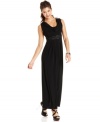 A soft, swooping neckline adds understated elegance to this maxi dress from Wishes Wishes Wishes.