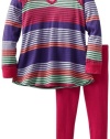 Splendid Littles Girls 2-6x Camden Stripe Tunic Set, Sprinkles, 3T