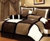 5 Pieces Solid Black, Brown, and White Micro Suede Comforter/bed-in-a-bag Set Twin Size