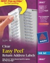 Avery Easy Peel Clear Return Address Labels for Inkjet Printers, 0.5 x 1.75 inches, Pack of 800 (28667)