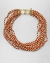 A colorful beaded style in a chic, chunky multi-row design. Resin22k goldplatedLength, about 16Hook closureMade in USA