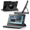 MoKo 360 Degrees Rotating Stand Case for Samsung GALAXY Tab 2 7.0, Black (with Vertical and Horizontal Stand and Stylus Loop)