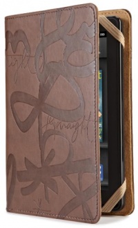 Verso Urban Calligraphy Case Cover by Sisters Gulassa (Fits Kindle Fire), Brown/Tan