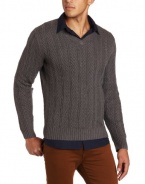 Calvin Klein Sportswear Men's V-Neck Staghorn Cable Sweater