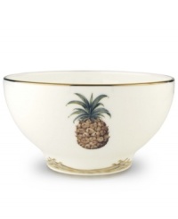 Combining the exotic lushness of the tropics with classic British style, this china collection stirs romantic thoughts of overseas adventures. Serve warm, filling rice in this bowl. Choose from three richly detailed designs – shutter, bamboo or trade winds. A thin rim of gold lends a brilliantly elegant touch.