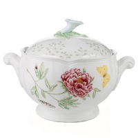 Lenox Butterfly Meadow Bone Porcelain Round Covered Casserole