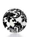 Bold design and uncompromising quality make the Lisbon salad plate easy to love. Embrace stenciled black florals or mix and match with equally fresh Banded dinnerware, also by Martha Stewart Collection.