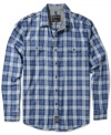 Trade in boring for brash with your all-weekend all-star: this cool plaid shirt from Calvin Klein. (Clearance)