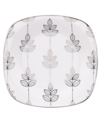 Clusters of gleaming leaves rain down on the white bone china square plates from the Platinum Leaf collection. Part of Lenox's Lifestyle dinnerware, the dishes--like this salad plate--are playfully modern and naturally chic, and have an enchanting look that's fresh and perfect for every occasion. (Clearance)