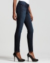 Heavy front creasing brings a worn-in feel to these sleek J Brand jeans. Team with heels for a cosmopolitan feel.