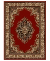 Characterized by an open, vibrant red that's surrounded by exquisite floral detailing, this area rug set from Kenneth Mink presents this rich, classic look to every room in the house. Woven of plush olefin for lasting softness and durability. Includes three rugs.