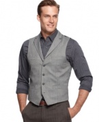 a subtle pattern on this Tasso Elba vest adds a touch of pop to a classic look.