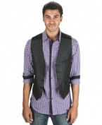 Dot vest by Marc Ecko Cut & Sew will upgrade your style to dapper fancy flair.