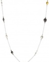 GURHAN Lentil Single Strand Dark and White Silver Lentil Necklace