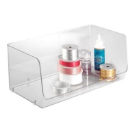 InterDesign Linus Stacking Organizer 2X Bin, Clear, Large