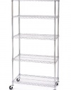 Seville Classics SHE18370B 18-Inch by 36-Inch by 72-Inch Shelving System, Chrome