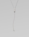 A dazzling, delicate design with a diamond accented link and ball chain strand in 18k white gold. Diamonds, .19 tcw18k white goldLength, about 25½Slip-on styleMade in Italy